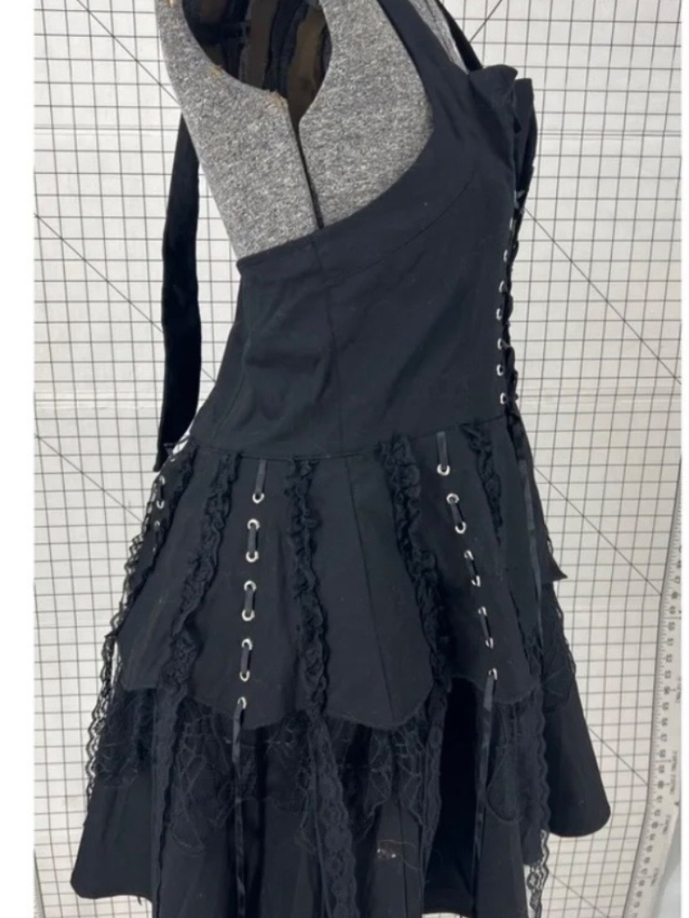 Hot Topic Black Corset Ruffle Renaissance Halter Dress - Picture 8 of 8